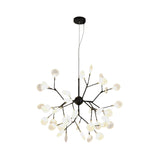 Modern Heracleum Chandelier With Opaline Glass 36/45/54 Heads Black/Gold