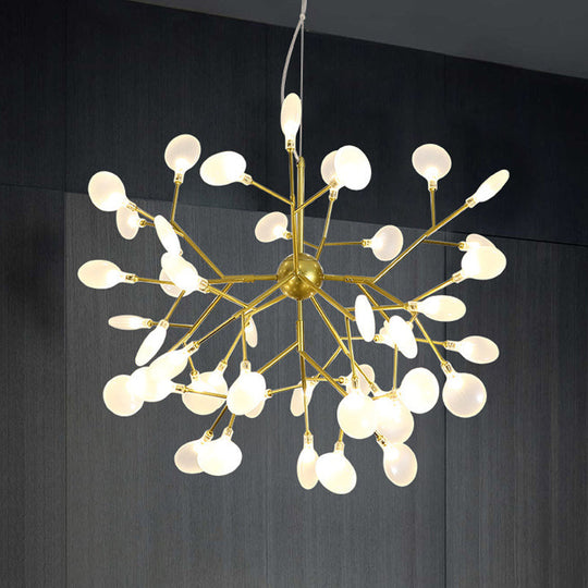 Modern Heracleum Chandelier With Opaline Glass 36/45/54 Heads Black/Gold