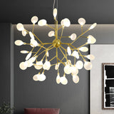 Modern Heracleum Chandelier With Opaline Glass 36/45/54 Heads Black/Gold 45 / Gold