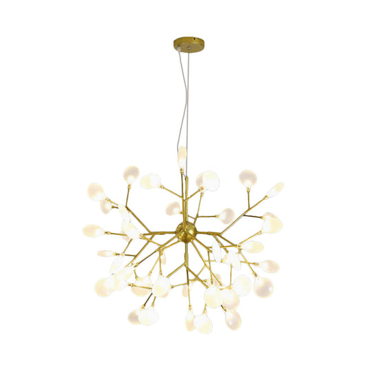 Modern Heracleum Chandelier With Opaline Glass 36/45/54 Heads Black/Gold