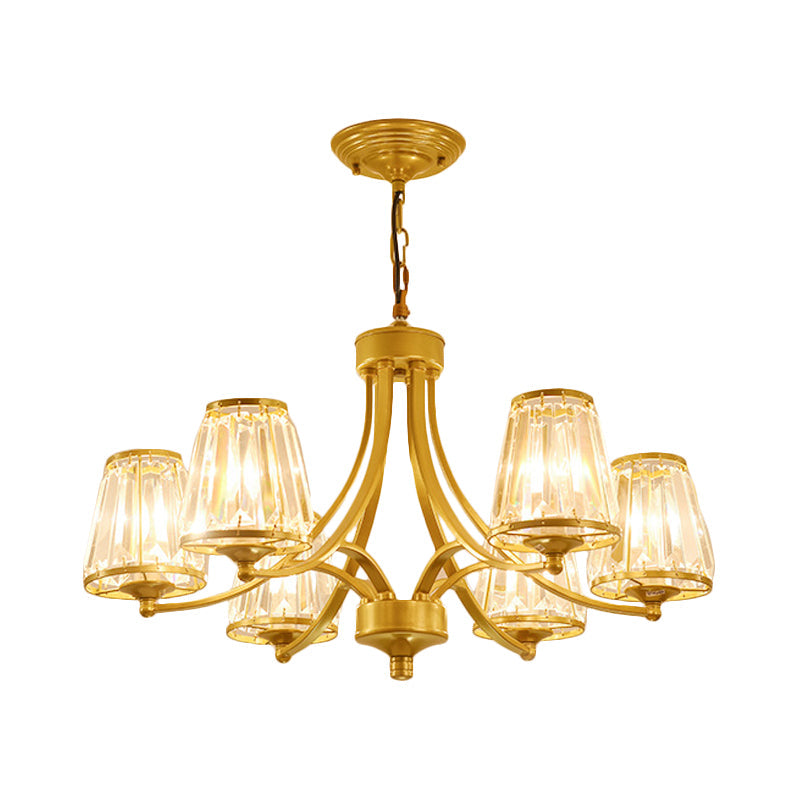 Circular Crystal Chandelier Lamp: Elegant Hanging Light For Bedrooms With Gold/Black Touches -