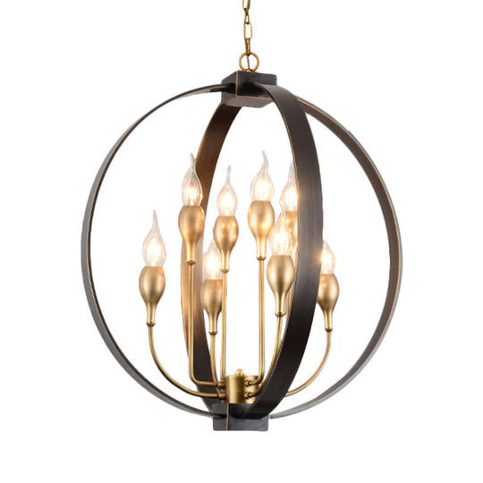 Classic Black Metal Chandelier - 4/8 Lights Ceiling Light Candelabra Style. Perfect For Living Room