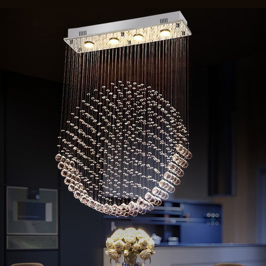 Modern Round Led Flushmount Dining Room Light In Nickel