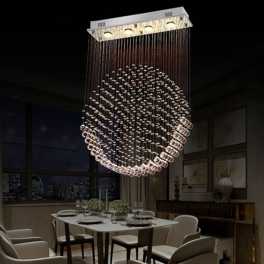 Modern Round Led Flushmount Dining Room Light In Nickel
