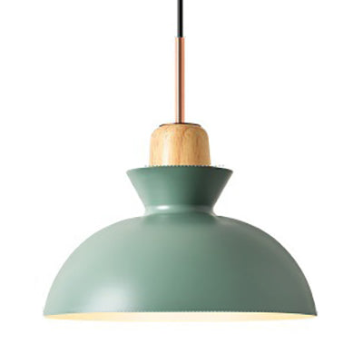 Modern Metal Pendant Light With Pink/Yellow/Green Bowl Shade - Ideal For Dining Tables Green