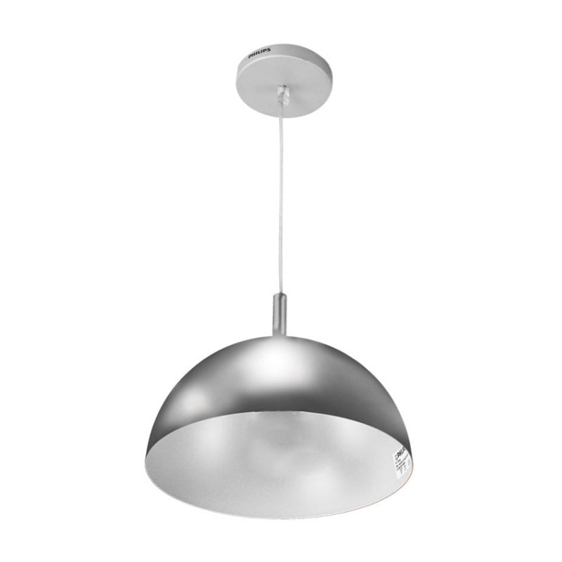 Metal Dome Ceiling Pendant Light With Simple Style Design - 1 Orange/Blue/Chrome Fixture For Dining