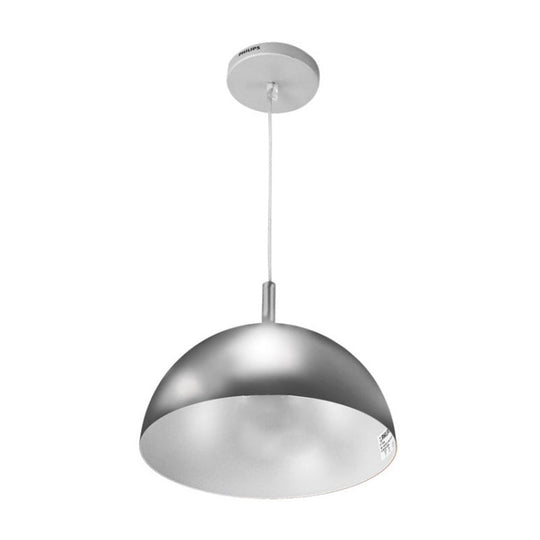 Metal Dome Ceiling Pendant Light With Simple Style Design - 1 Orange/Blue/Chrome Fixture For Dining