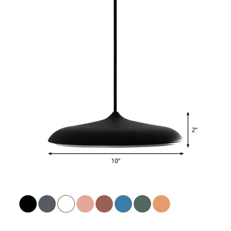 Modern Metal Disk Ceiling Pendant Light - 10’/16’ Diameter 1 White/Pink/Yellow Warm/White