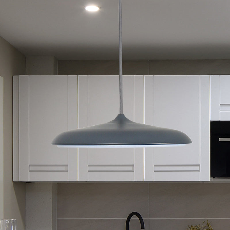 Modern Metal Disk Ceiling Pendant Light - 10’/16’ Diameter 1 White/Pink/Yellow Warm/White