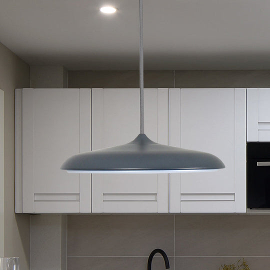 Modern Metal Disk Ceiling Pendant Light - 10’/16’ Diameter 1 White/Pink/Yellow Warm/White