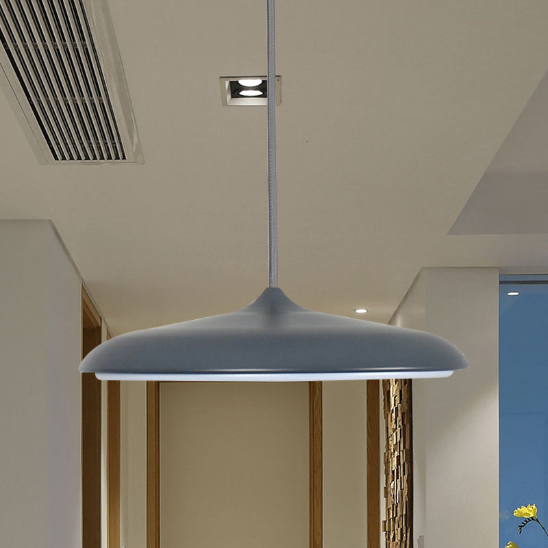 Modern Metal Disk Ceiling Pendant Light - 10’/16’ Diameter 1 White/Pink/Yellow Warm/White