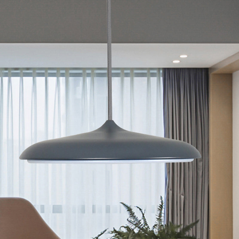 Modern Metal Disk Ceiling Pendant Light - 10’/16’ Diameter 1 White/Pink/Yellow Warm/White