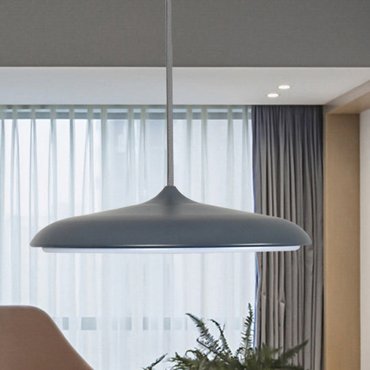 Modern Metal Disk Ceiling Pendant Light - 10’/16’ Diameter 1 White/Pink/Yellow Warm/White