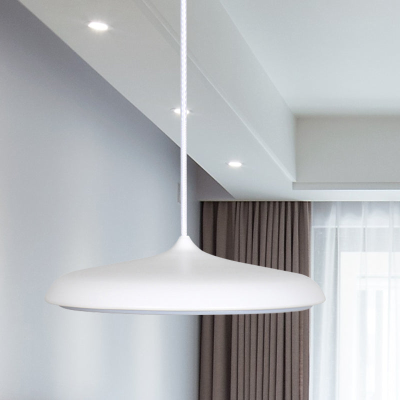 Modern Metal Disk Ceiling Pendant Light - 10’/16’ Diameter 1 White/Pink/Yellow Warm/White