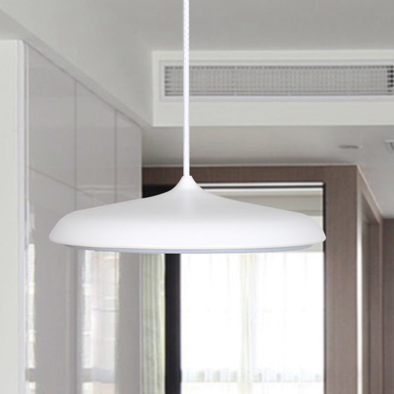 Modern Metal Pendant Light With White/Pink/Yellow Shade - 10/16 Diameter Warm/White Lighting