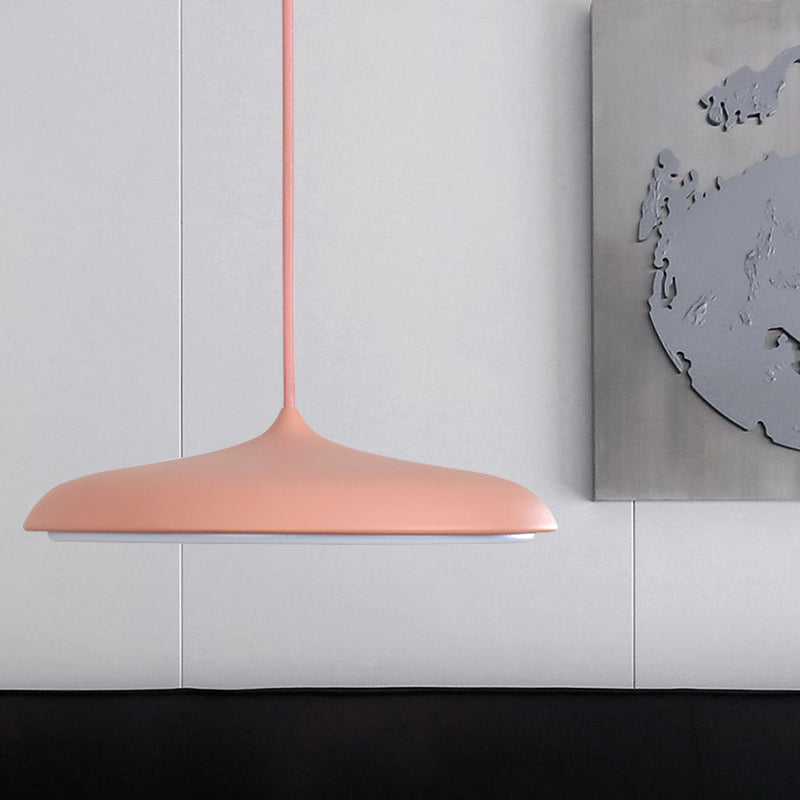 Modern Metal Disk Ceiling Pendant Light - 10’/16’ Diameter 1 White/Pink/Yellow Warm/White