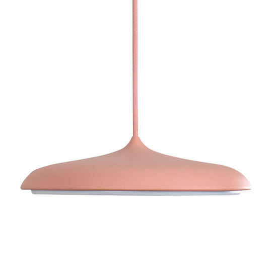 Modern Metal Disk Ceiling Pendant Light - 10’/16’ Diameter 1 White/Pink/Yellow Warm/White
