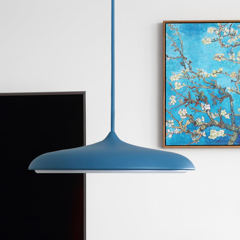 Modern Metal Disk Ceiling Pendant Light - 10’/16’ Diameter 1 White/Pink/Yellow Warm/White