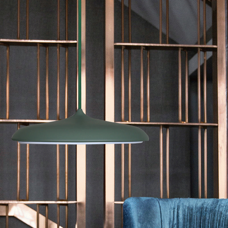 Modern Metal Pendant Light With White/Pink/Yellow Shade - 10/16 Diameter Warm/White Lighting Green /