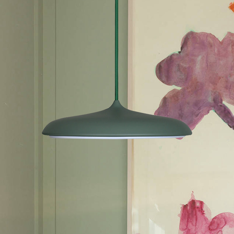 Modern Metal Disk Ceiling Pendant Light - 10’/16’ Diameter 1 White/Pink/Yellow Warm/White