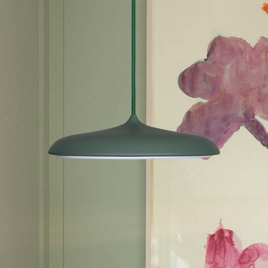 Modern Metal Disk Ceiling Pendant Light - 10’/16’ Diameter 1 White/Pink/Yellow Warm/White