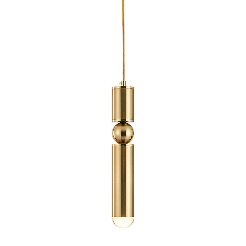 Modern Tube Hanging Light - Metal Black/White/Brass Led Suspension Pendant In Warm Ideal For Dining