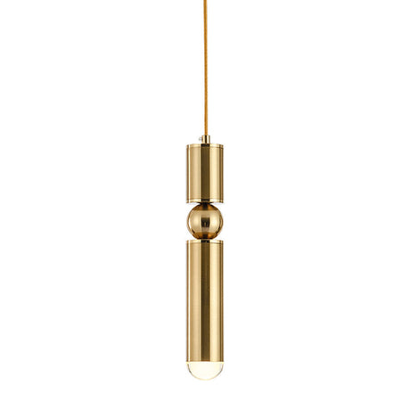 Modern Tube Hanging Light - Metal Black/White/Brass Led Suspension Pendant For Dining Room Warm
