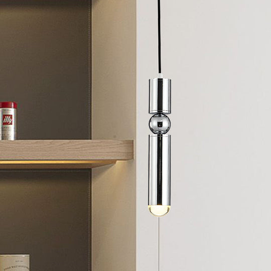Modern Tube Hanging Light - Metal Black/White/Brass Led Suspension Pendant For Dining Room Warm