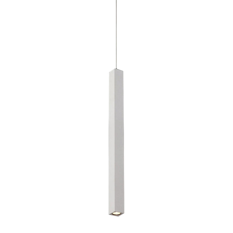 Modern Cuboid Metal Ceiling Light - Black/White Single Head Led Pendant Fixtures For Living Room