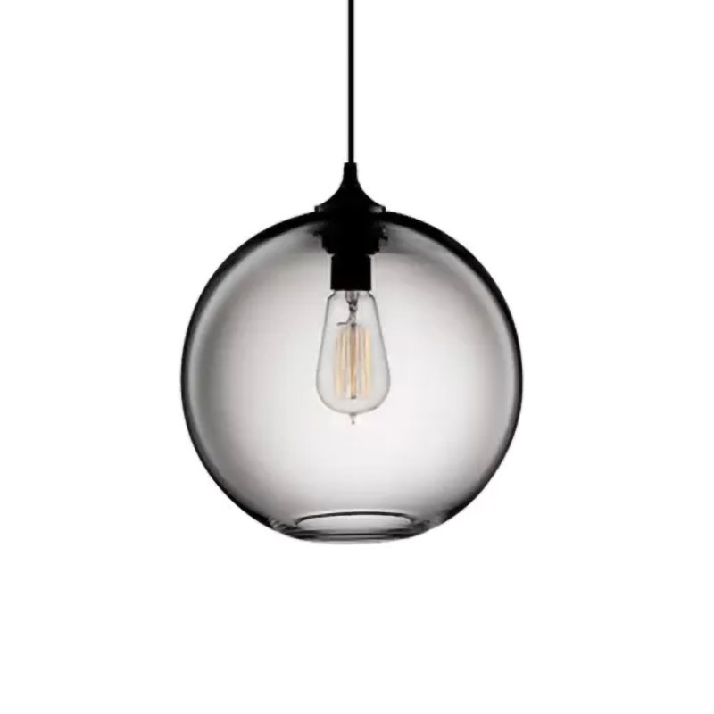 Simplicity Glass Globe Pendant Light - 1 Red/Brown/Clear