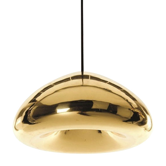 7/12W Modern Glass Pendant Light - Recessed Shape 1 Sliver/Gold/Rose Gold