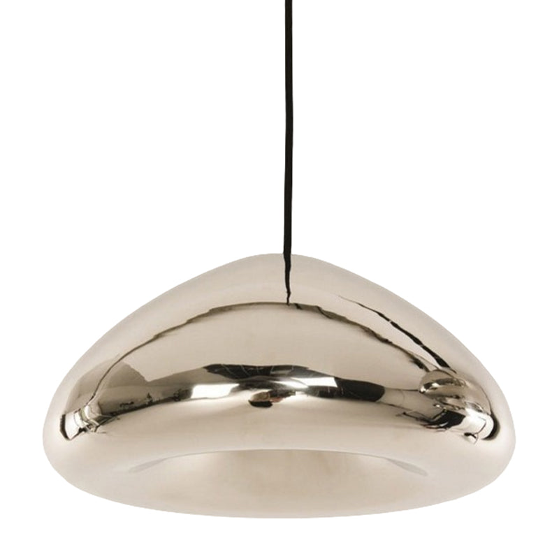 7/12W Modern Glass Pendant Light - Recessed Shape 1 Sliver/Gold/Rose Gold