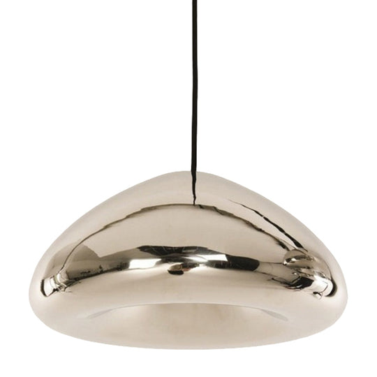 7/12W Modern Glass Pendant Light - Recessed Shape 1 Sliver/Gold/Rose Gold
