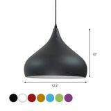 Modern Iron Dome Pendant Light - 1-Light Black/White/Red 12.5’’/16.5’’ Wide