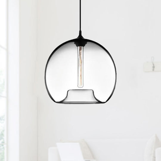 Modern Glass Ball Shade Suspension Light - Red/Brown/Blue Hanging Ceiling