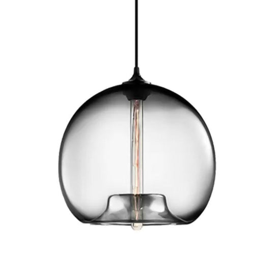 Modern Glass Ball Shade Suspension Light - Red/Brown/Blue Hanging Ceiling