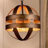 Vintage Oil-Rubbed Bronze Orb Cage Chandelier With 3 Lights - Indoor Ceiling Fixture