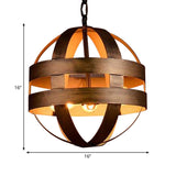Vintage Oil-Rubbed Bronze Orb Cage Chandelier With 3 Lights - Indoor Ceiling Fixture