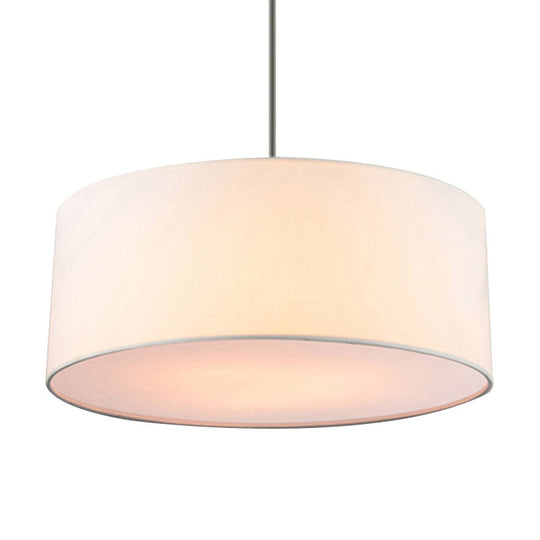 Simple Fabric Drum Ceiling Pendant Light - 12/16/18 Diameter 1-Light White/Black/Beige Hanging Lamp