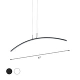 Contemporary Arch Pendant Light With Stepless Dimming And Remote Control