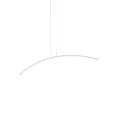 Contemporary Acrylic Led Arch Pendant Light In White - Stepless Dimming With Remote Control