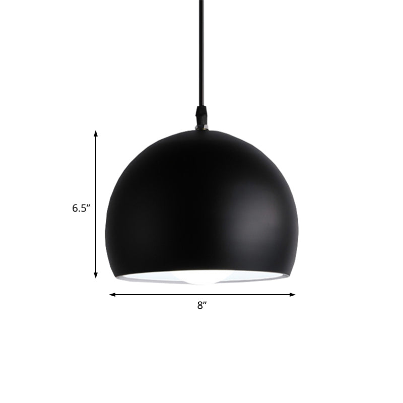Industrial Style Metallic 1 Head Hanging Pendant Lamp - Black Globe Shade 8’/10’/14’ Width