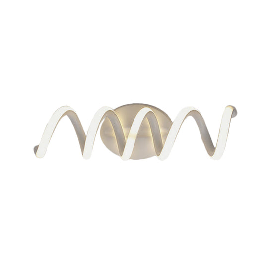 Spiral Led Vanity Light For Modern Bathroom | Wall Mounted Mirror In Warm/White/Natural 13/18.5/22.5