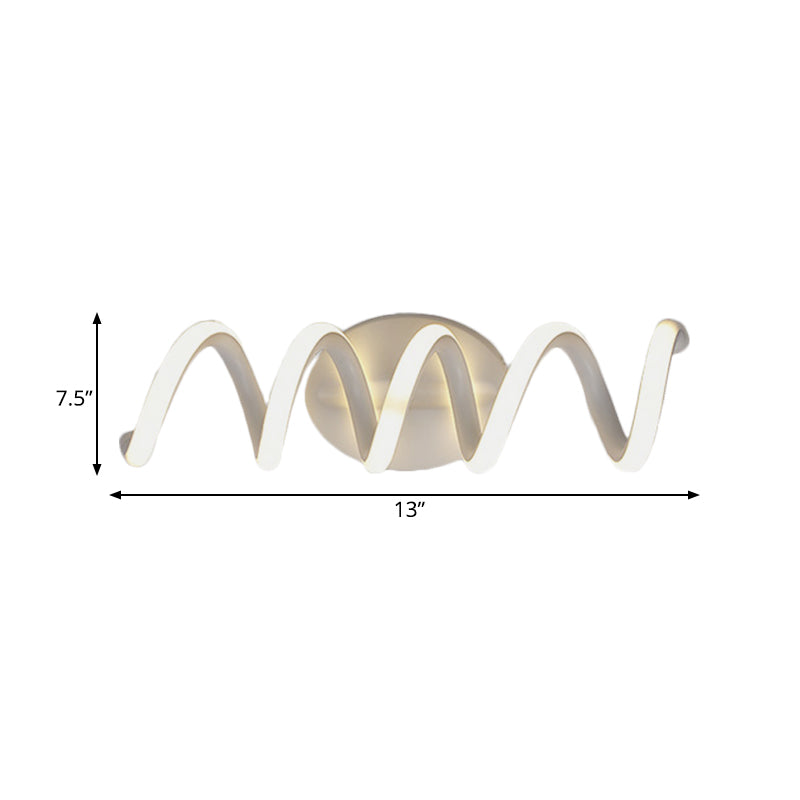 Spiral Led Vanity Light For Modern Bathroom | Wall Mounted Mirror In Warm/White/Natural 13/18.5/22.5