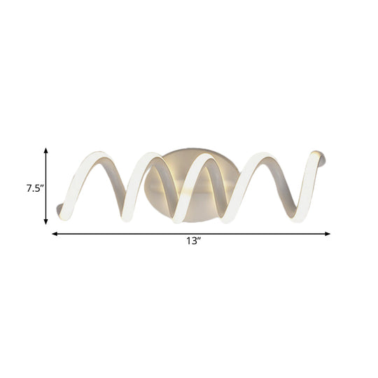 Spiral Led Vanity Light For Modern Bathroom | Wall Mounted Mirror In Warm/White/Natural 13/18.5/22.5