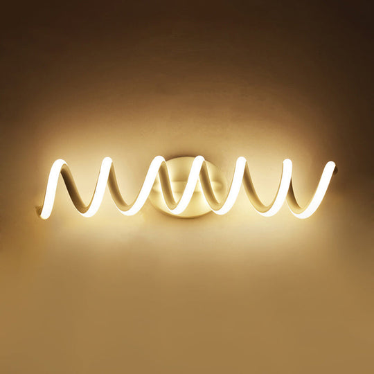 Spiral Led Vanity Light For Modern Bathroom | Wall Mounted Mirror In Warm/White/Natural 13/18.5/22.5