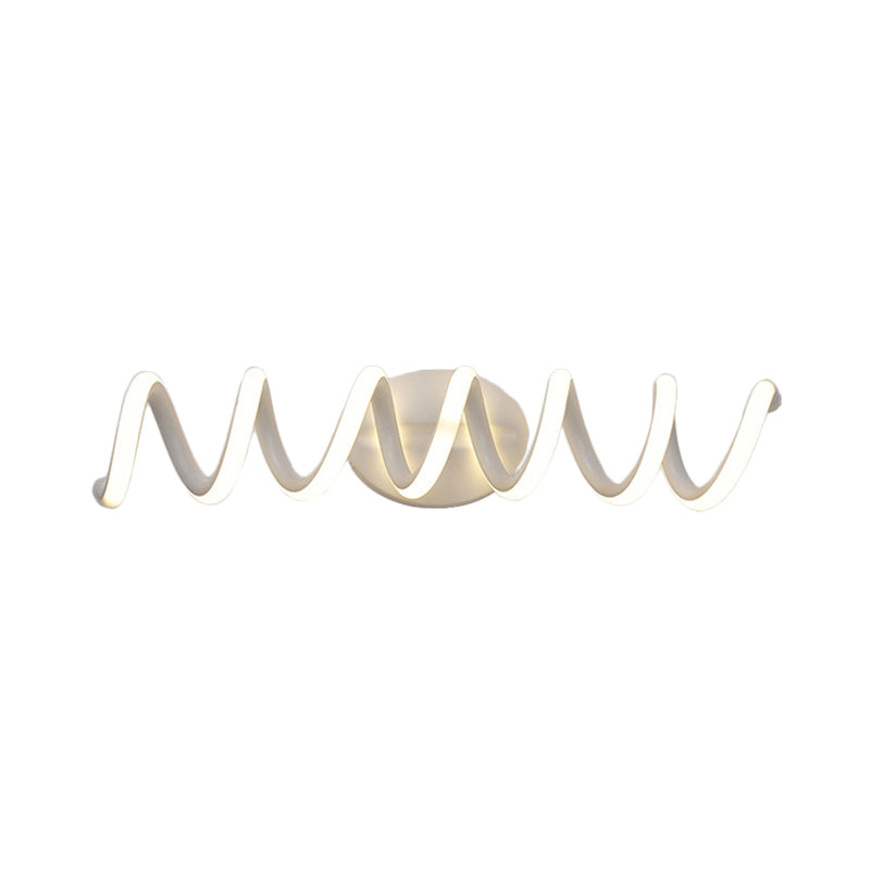 Spiral Led Vanity Light For Modern Bathroom | Wall Mounted Mirror In Warm/White/Natural 13/18.5/22.5