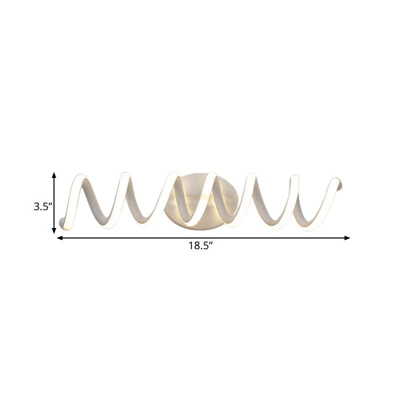 Spiral Led Vanity Light For Modern Bathroom | Wall Mounted Mirror In Warm/White/Natural 13/18.5/22.5