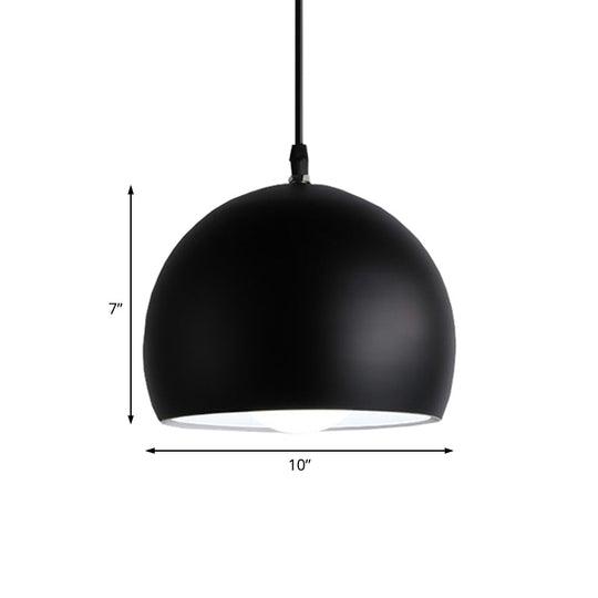 Industrial Style Metallic 1 Head Hanging Pendant Lamp - Black Globe Shade 8’/10’/14’ Width