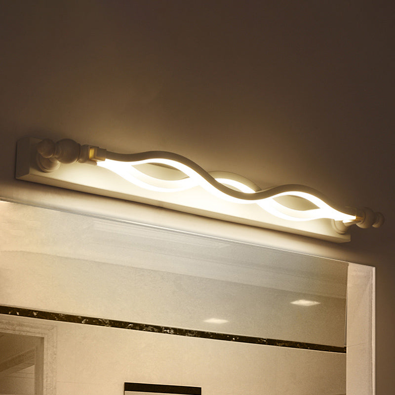 Modern Twist Acrylic 1-Light Led Vanity Sconce - Warm/White/Natural Light 20.5/24 Wide